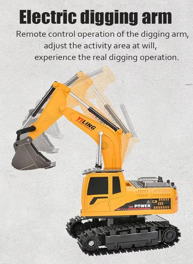 NVF Remote Control Excavator Toy, 2.4G RC Construction Truck, 4WD Alloy with LED Lights - Image 4